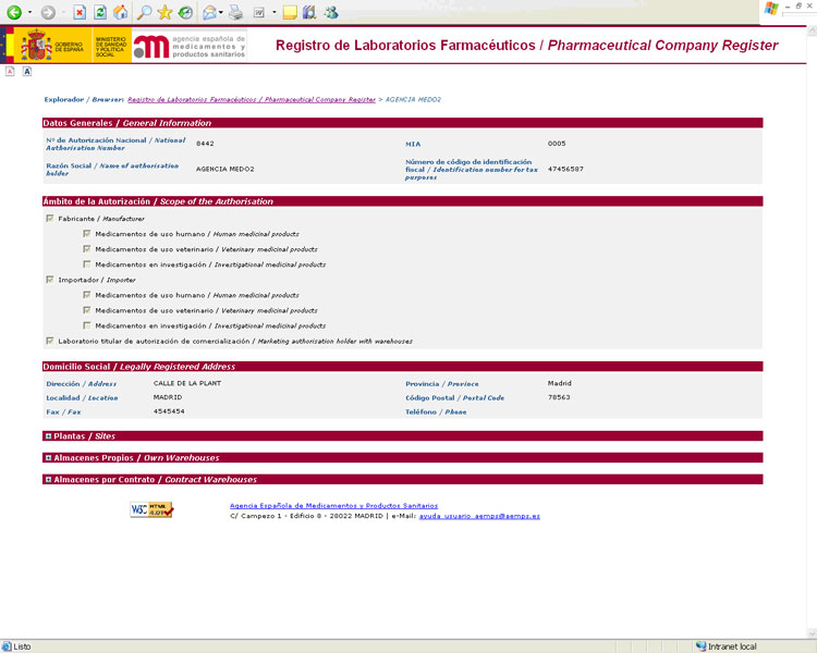 Registro de Laboratorios Farmac&eacute;uticos - Resultados de b&uacute;squedas