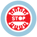 Signo de STOP (cuando sugiera prevención/control de la trasmisión de una enfermedad, infección o microbios).