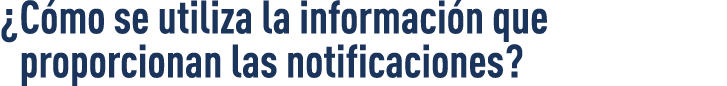   Cómo se utiliza la información que proporcionan las notificaciones  