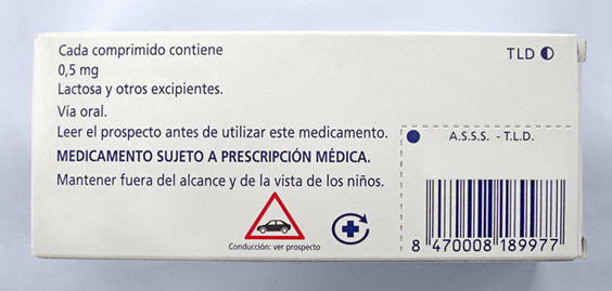 Caja de medicamentos con pictograma de conducción