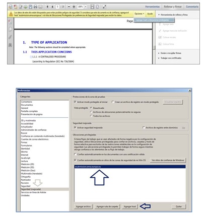 Fig. 4: Configuración seguridad Adobe