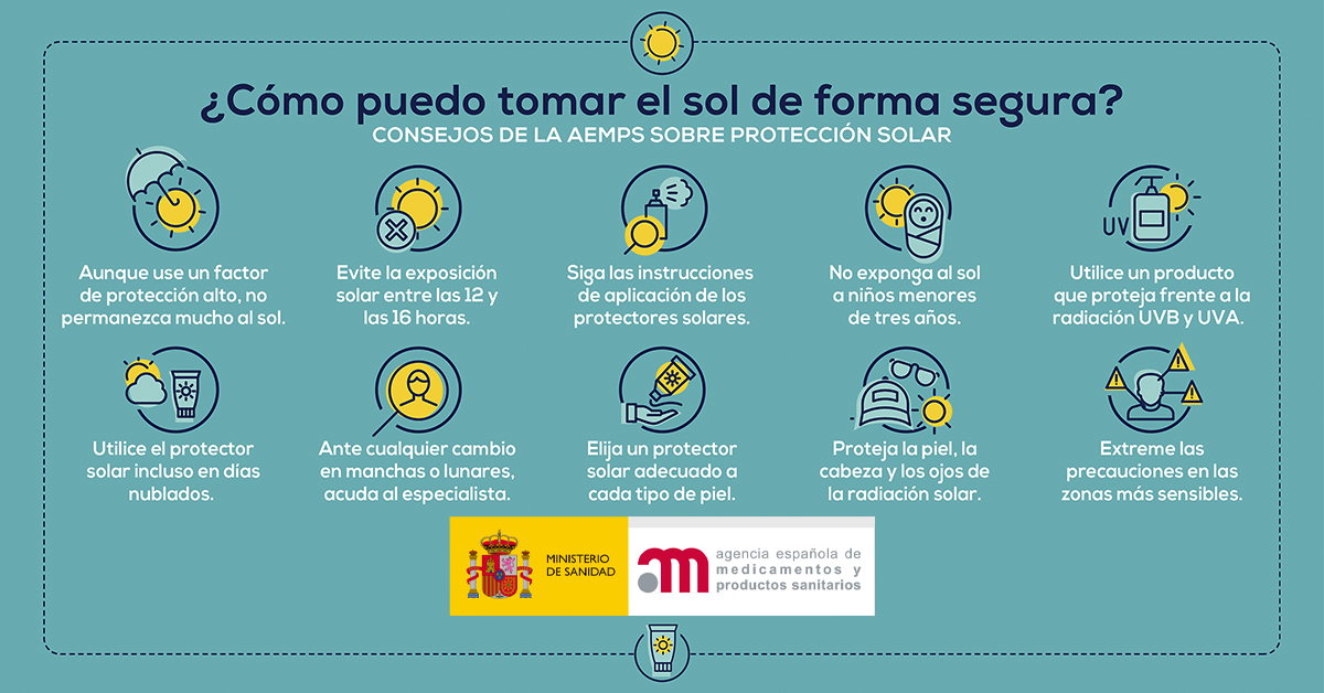 Consejos de la AEMPS sobre protección solar
