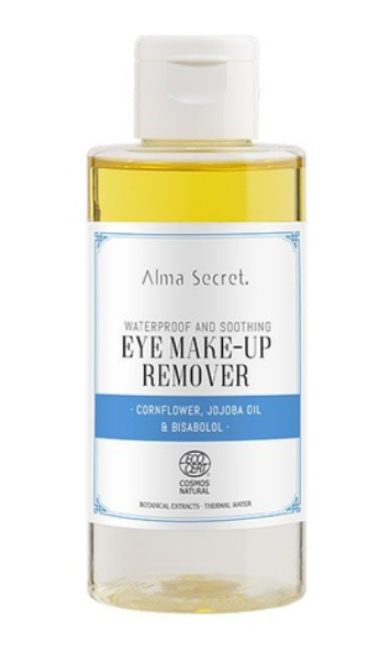 Bote del producto Alma Secret Waterproof and Soothing Eye Make-Up Remover