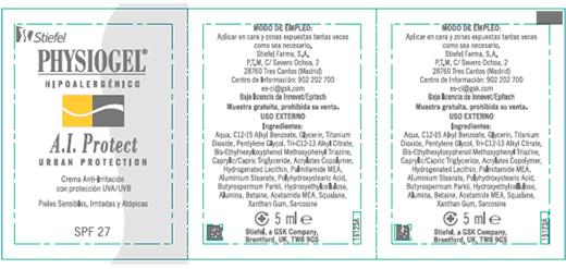 Representación del sobre del producto "Physiogel® A.I. Protect". Sobre 5ml