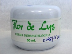 Fig. 1: Imagen del envase del producto cosmético “Flor de Lys. Crema dermatológica”, cara anterior del tarro.