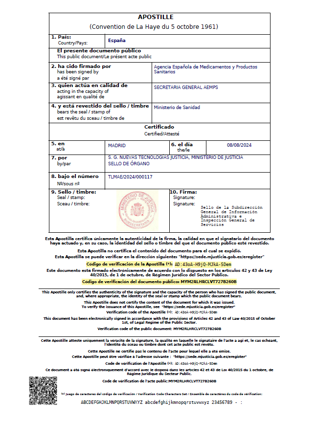 Certificado (Apostilla)