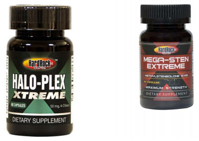 Envases de los productos Halo-Plex Xtreme y Mega-Sten Extreme