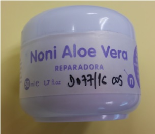 Fig.1: Imagen del envase de la crema NONI ALOE VERA REPARADORA.