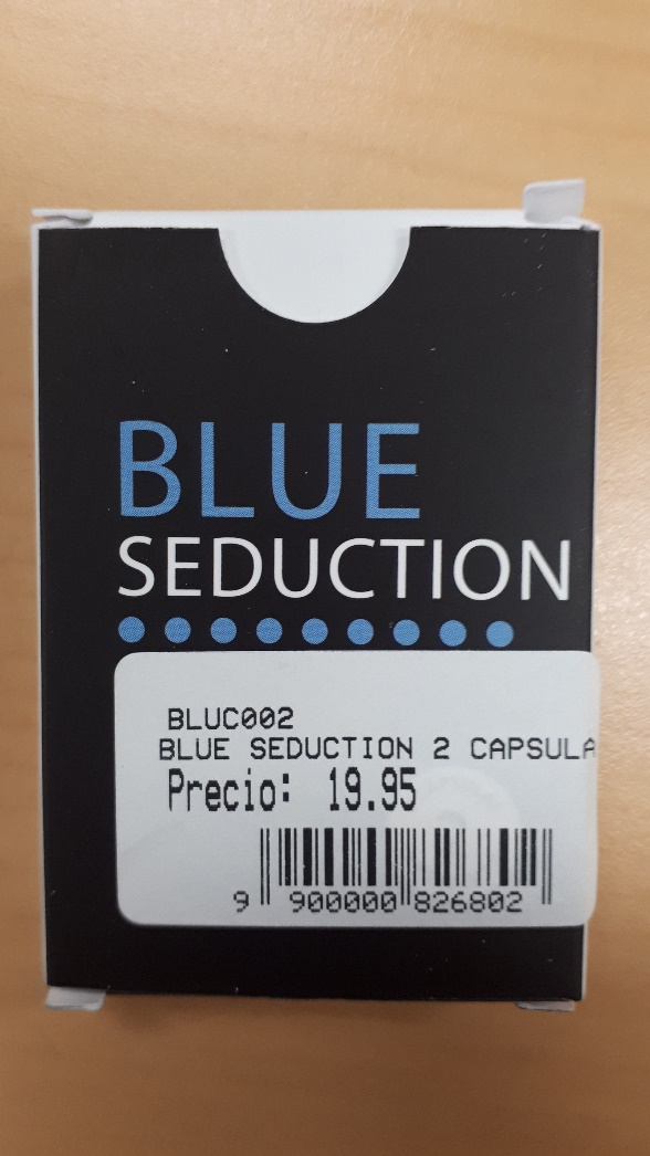 Fig.1: Imagen del producto BLUE SEDUCTION 2 CÁPSULAS.