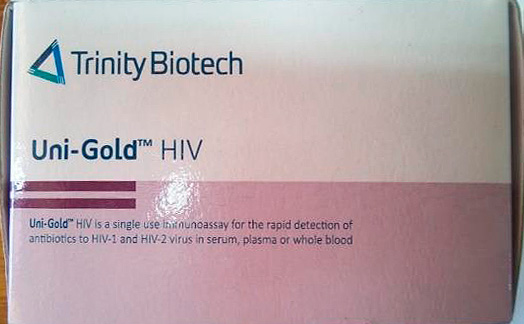 muestras del producto falsificado Uni-Gold HIV