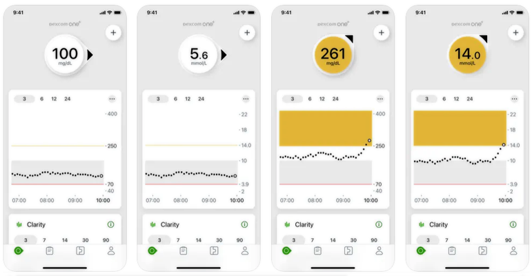 Componentes del sensor Simplera Imagen donde la aplicación Dexcom G7 iOS muestra la versión del software