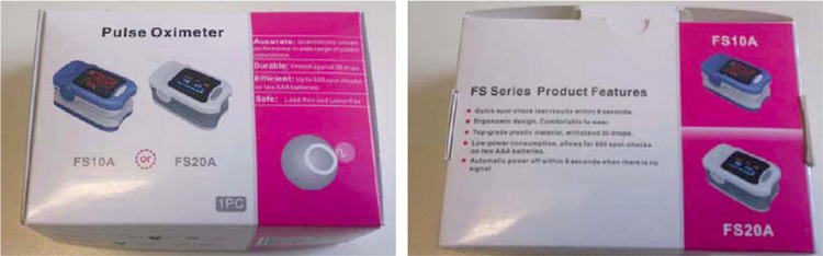 Envases de venta en el que se hace referencia tanto al modelo FS10A como al modelo FS20A