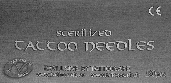 Agujas para tatuaje de la piel marca TATTOO SAFE (Sterilized tatoo Needles)