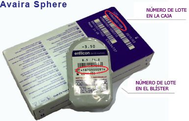 Fig. 1: Localizacin del nmero de lote en envase y blister