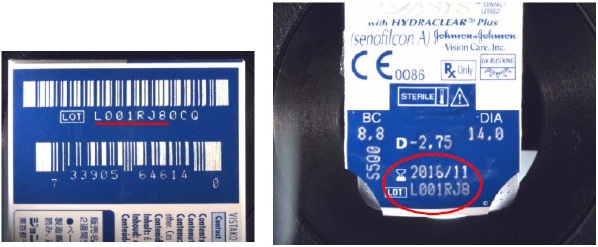 Fig. 1: Localizacin del nmero de lote en envase y blister