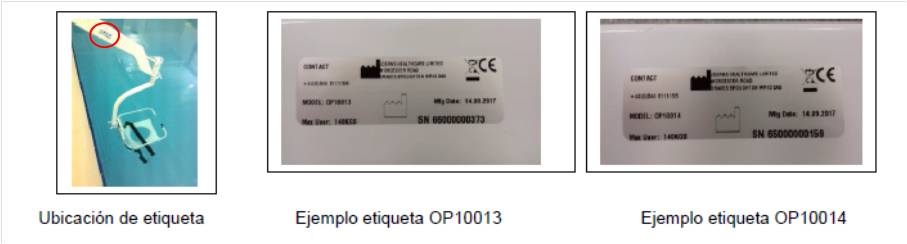 Localización de la etiqueta que incluye la fecha de fabricación del elevador