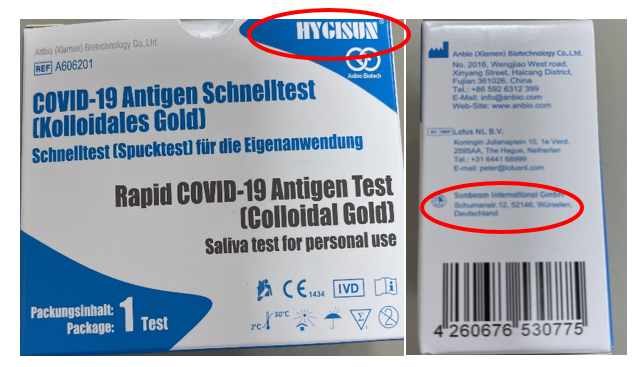 Información sobre el test de autodiagnóstico “HYGISUN Test Antígenos rápido de saliva para Covid-19