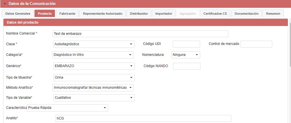 Datos de la comunicación