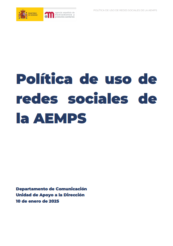 Política de uso de redes sociales de la AEMPS