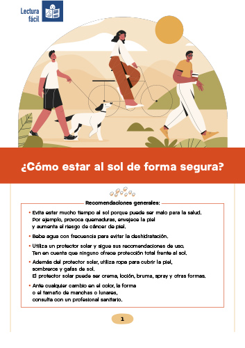 Recomendaciones sobre protección solar en lectura fácil