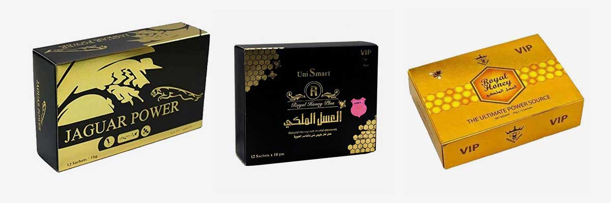 Productos Miel d`Afrique, Royal Honey VIP, Jaguar Power y Royal Honey Plus