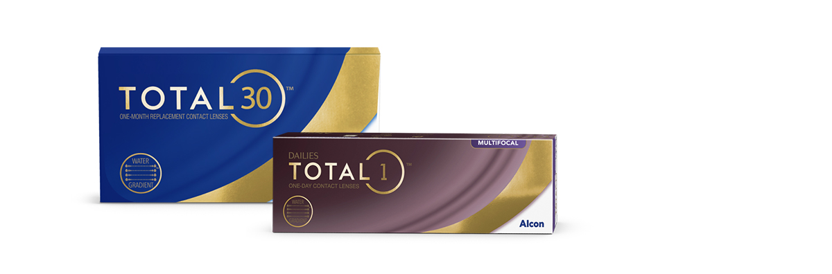 cajas de lentes de contacto DAILES TOTAL1 y TOTAL30