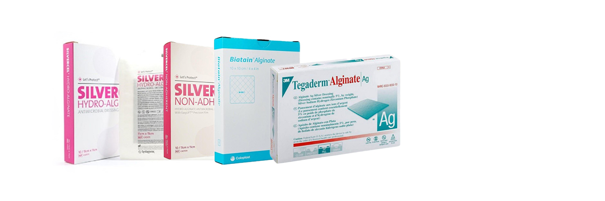 Imágenes de algunas de las marcas afectadas de apósitos para el cuidado de heridas del fabricante Advanced Medical Solutions