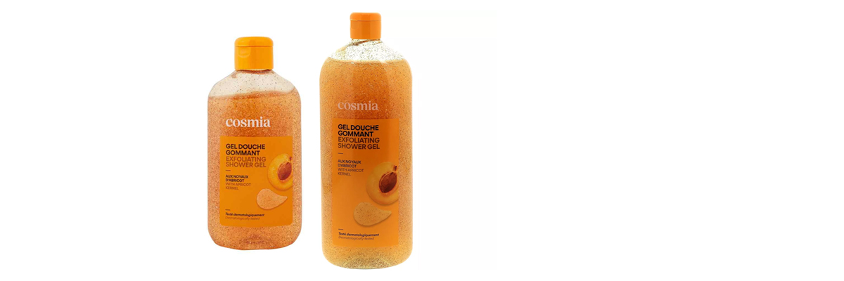 La AEMPS informa del cese de comercialización, la retirada y recuperación del cosmético Cosmia–Gel de ducha exfoliante hueso de albaricoque 750ml y 250ml