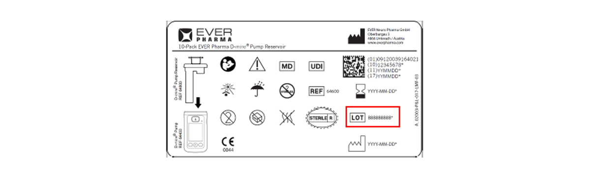 La AEMPS informa del cese de utilización del lote 1530655 del depósito para bomba EVER Pharma D-mine
