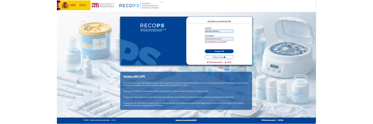 Imagen de la cabecera de la nueva aplicación RECOPS