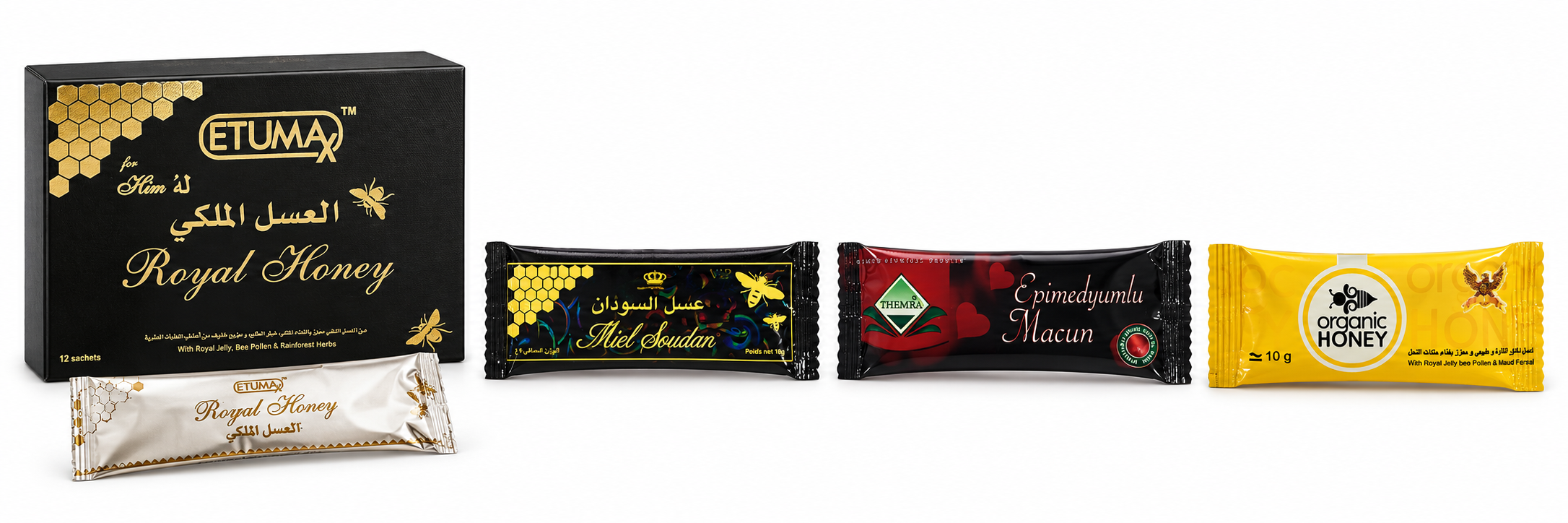 colección de sobres de miel royal honey